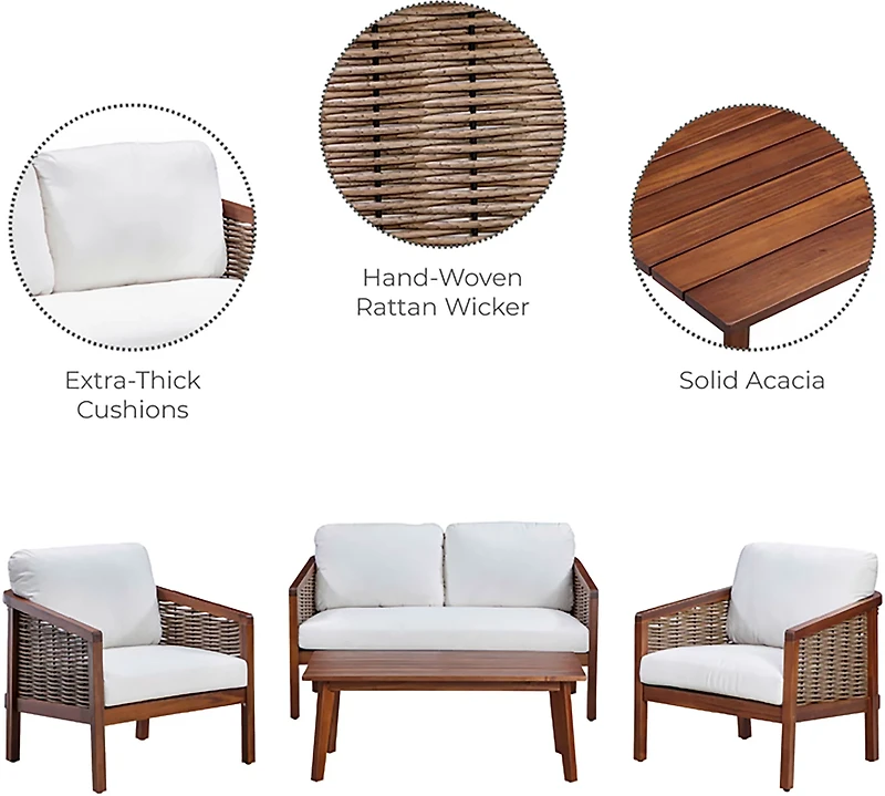 Teamson Home Acacia Conversation 4-Piece Set