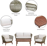 Teamson Home Acacia Conversation 4-Piece Set