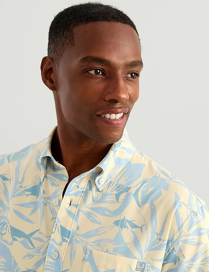 HUK Men's Kona Short Sleeve PRINT Shirt