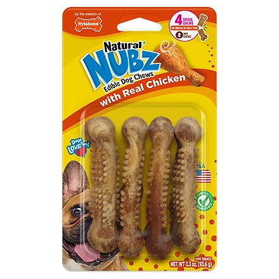Nylabone Small Chicken Nubz Dog Chew Treats 4-count
