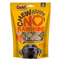 Cadet Chewalicious Chewy 'N Crunchy Rawhide Free Natural Chicken Braids 3-count