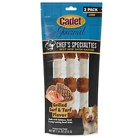 Cadet Large Chef's Specialties Beef Hide Grilled Surf and Turf Shish Kabob Dog Treats 3-count