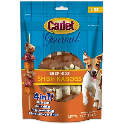 Cadet Gourmet Beef Hide Shish Kabob Dog Treats 4 oz. Bag