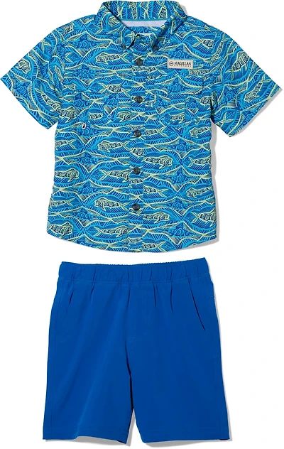 Magellan Outdoors Toddler Boys' Laguna Madre Print Shirt and Shorts Set