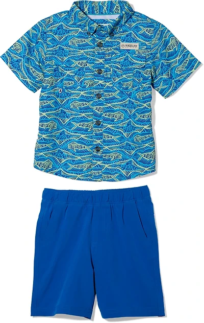 Magellan Outdoors Boys' (4-7) Laguna Madre Print Shirt and Short Set