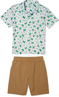 BCG Toddler Boys' Golf Gator Print Polo Set