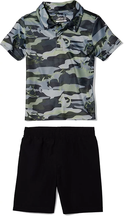 BCG Toddler Boys' Golf Shark Camp Print Polo Set