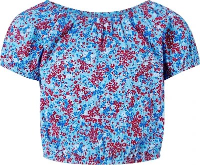 BCG Girls' Puff Sleeve Cinched T-shirt Dress