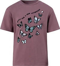 BCG Girls' Lifestyle Cotton Boxy Floating Butterfly Tee