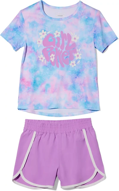 BCG Girls' Short Sleeve Girl Power Set