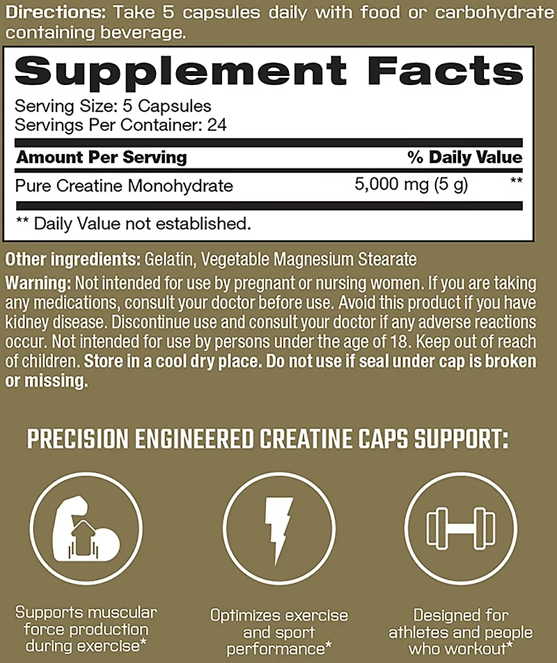 Precision Engineered Creatine 1000mg Capsules 120-count