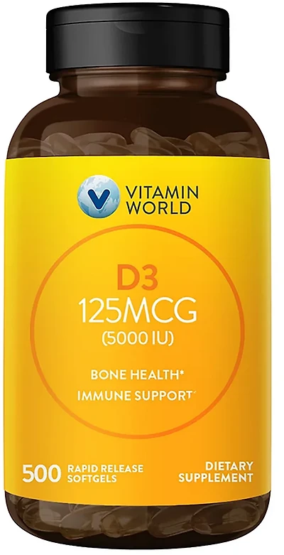 Vitamin World Vitamin D3 5000IU Softgels Value Size