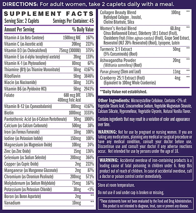 Vitamin World ULTRA 360 Women's Multivitamin 90-count