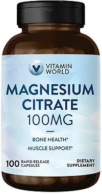 Vitamin World Magnesium Citrate 100mg Capsules