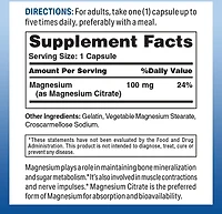 Vitamin World Magnesium Citrate 100mg Capsules