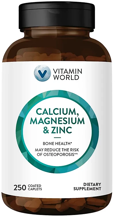 Vitamin World Calcium Magnesium Zinc Caplets