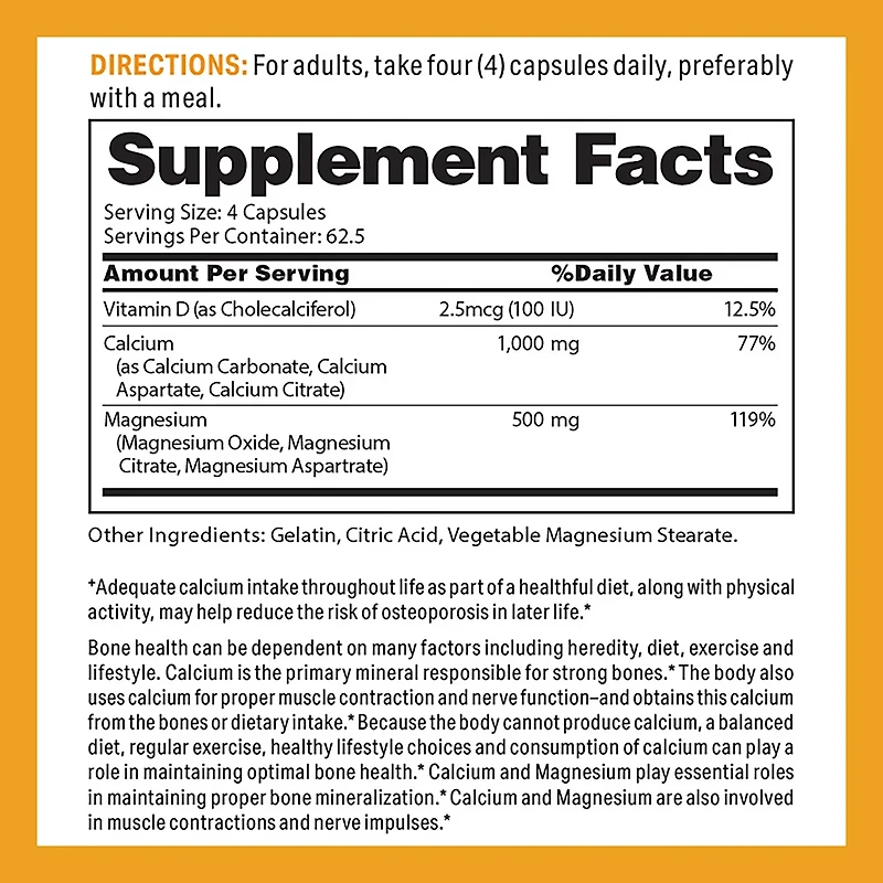 Vitamin World Calcium Magnesium with Vitamin D3 Capsules