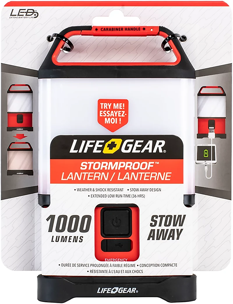 Life Gear Stormproof 1000 Lumen Stow Away Lantern