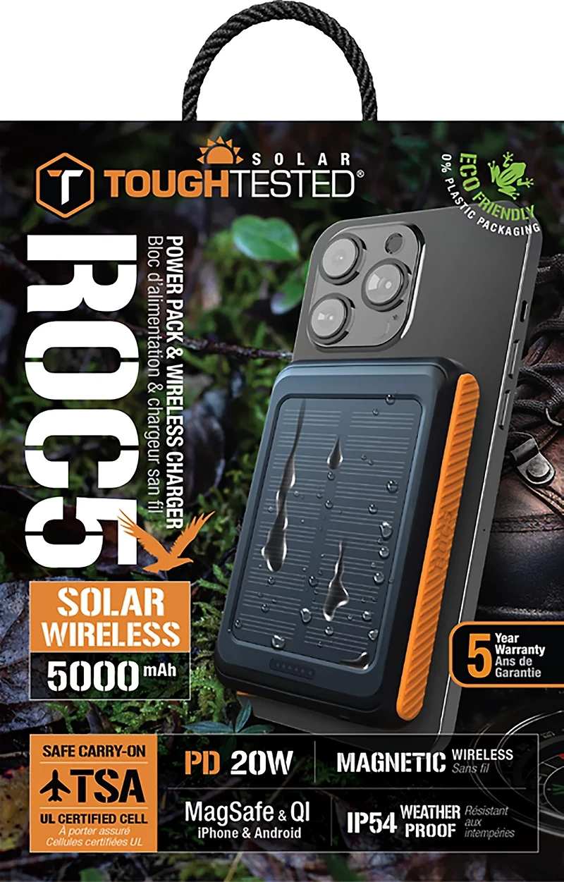 Tough Tested Solar Power Bank with Magnetic Charging