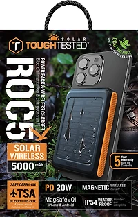 Tough Tested Solar Power Bank with Magnetic Charging