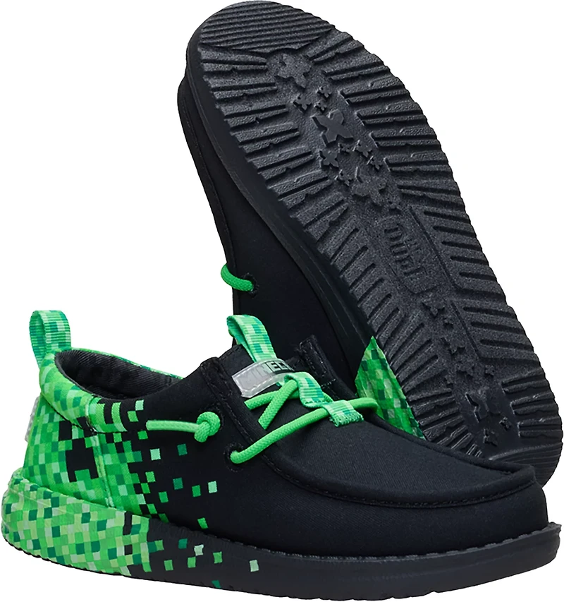 HEYDUDE Kids' Wally Minecraft Creeper Shoes