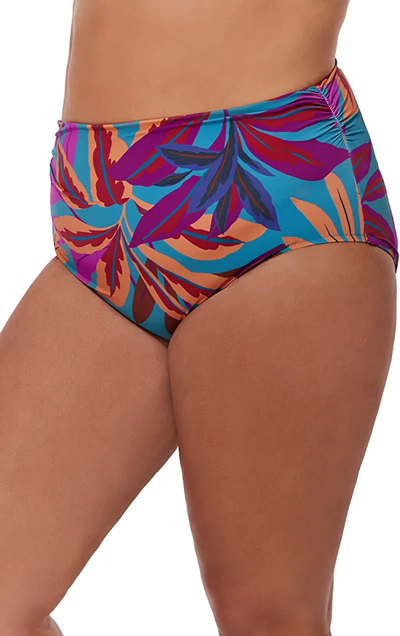 Gottex Women's Plantopia Shirred High Waist Plus Swim Bottoms