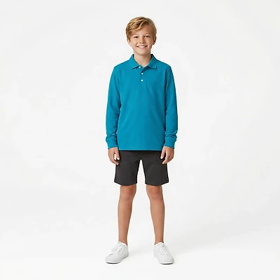 French Toast Boys' Long Sleeve Pique Polo Shirt