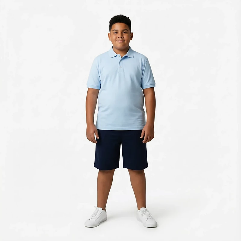 French Toast Boys' Short Sleeve Interlock Knit Polo Shirt