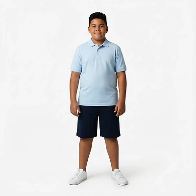French Toast Boys' Short Sleeve Interlock Knit Polo Shirt