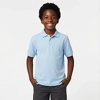 French Toast Boys' Short Sleeve Interlock Knit Polo Shirt