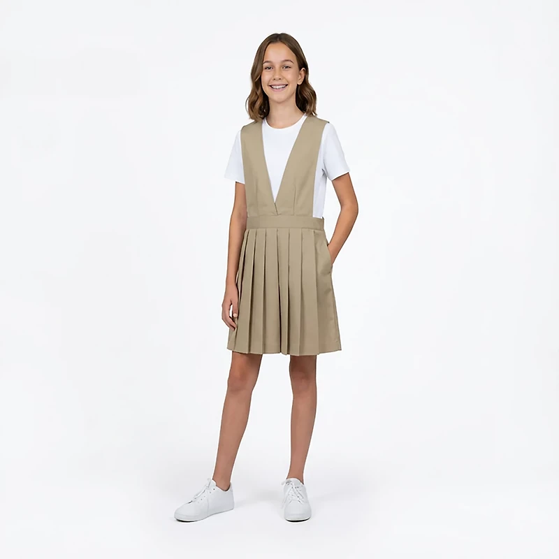 French Toast Girls' V-neck Pleated Jumper