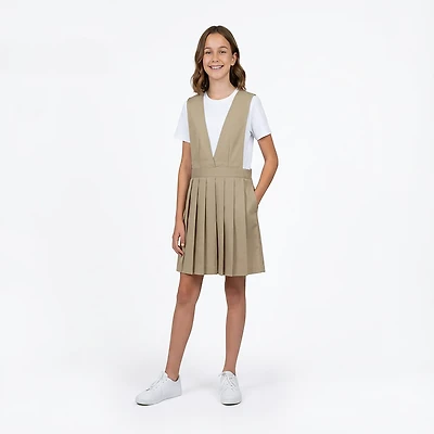 French Toast Girls' V-neck Pleated Jumper