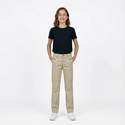 French Toast Girls' Plus Straight Leg Twill Pant