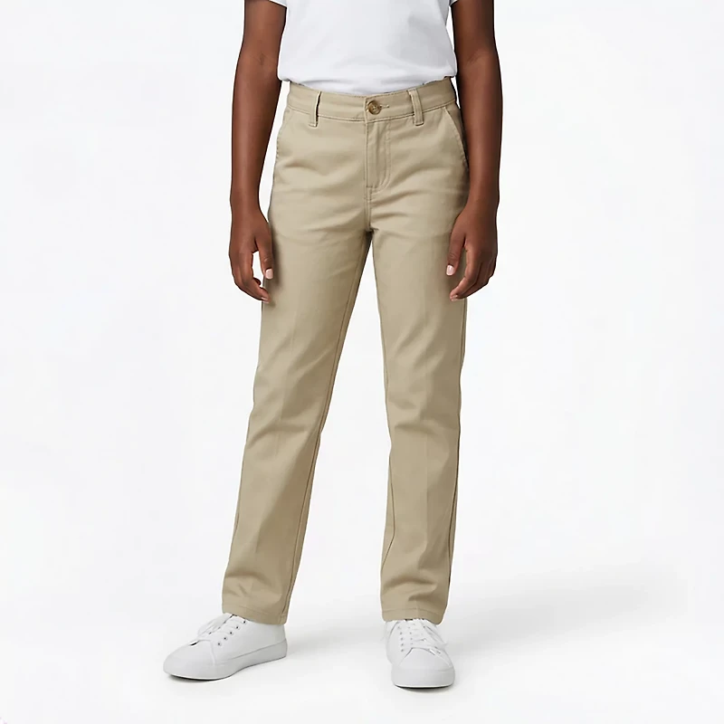 French Toast Girls' Plus Straight Leg Twill Pant