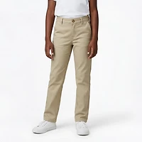 French Toast Girls' Plus Straight Leg Twill Pant