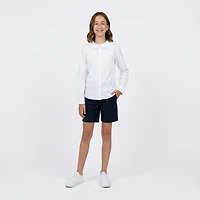 French Toast Girls' Extended Sizing Modern Peter Pan Long Sleeve Blouse