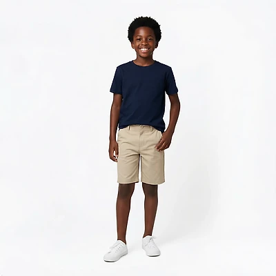 French Toast Boys' Flat Front Stretch Performance Shorts