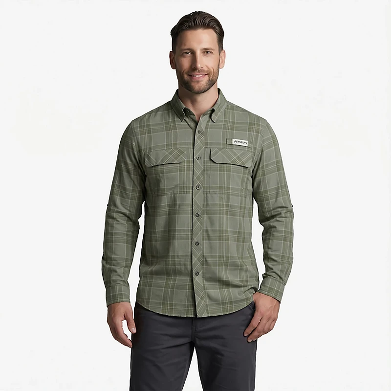 Magellan Outdoors Men's Barton Creek Outdoor Plaid Long Sleeve Shirt