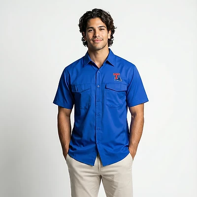 Antigua Men's Louisiana Tech University Game Day Woven Fishing Shirt