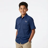Antigua Men's Tennessee Titans Game Day Woven Fishing Shirt
