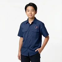 Antigua Men's Houston Texans Game Day Woven Fishing Shirt