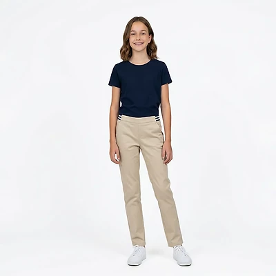 French Toast Girls' Contrast Elastic Waist Pull-On Extended Sizing Pants