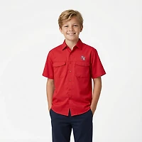 Antigua Men's Texas Rangers Game Day Woven Fishing Shirt