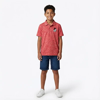 Wes and Willy University of Georgia Cloudy Yarn Polo Shirt