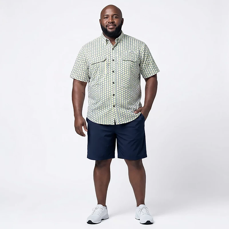 Magellan Outdoors Men's Mardi Gras Micro Print Fishing Shirt