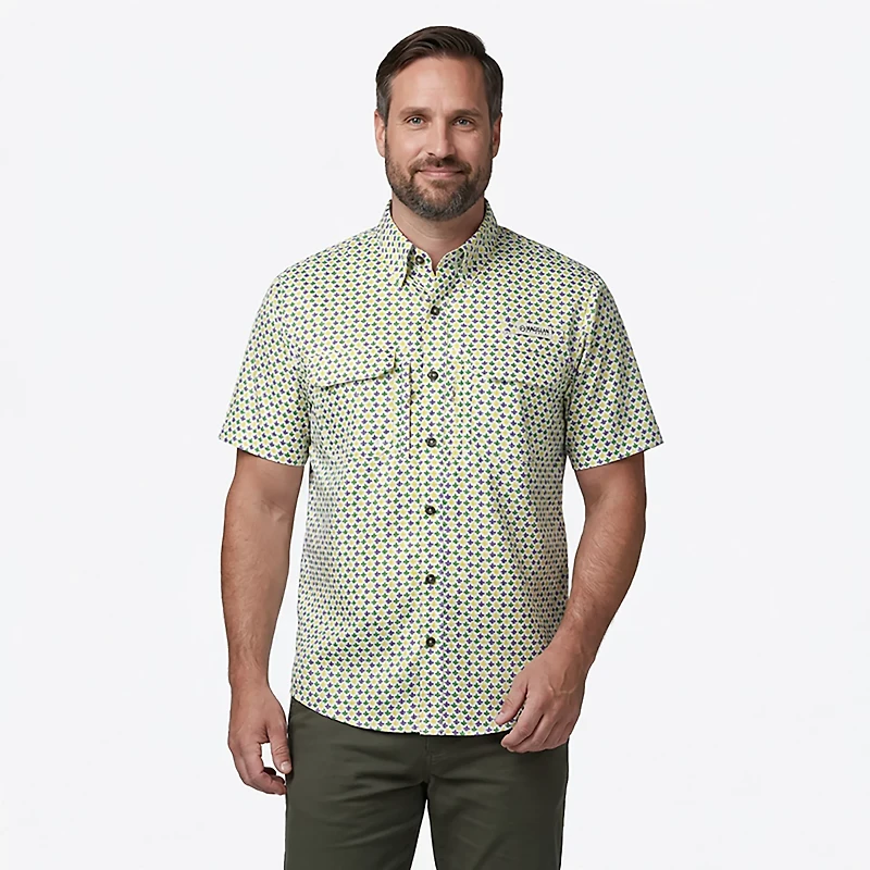 Magellan Outdoors Men's Mardi Gras Micro Print Fishing Shirt