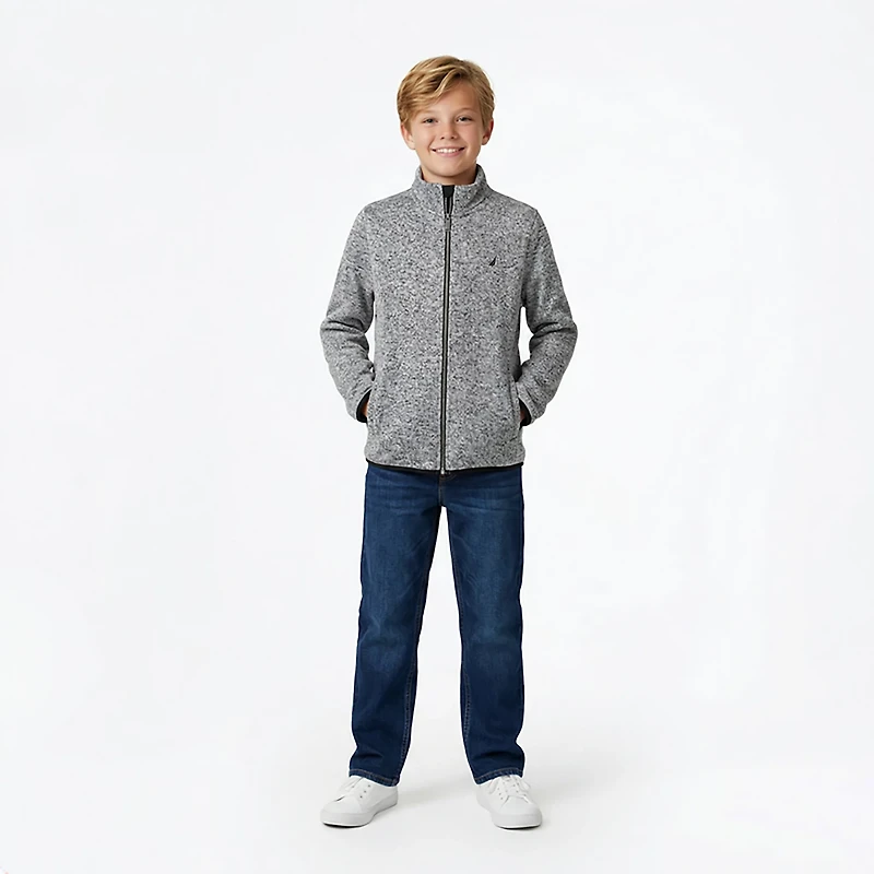 Nautica Boys' Full Zip Fleece Sweater