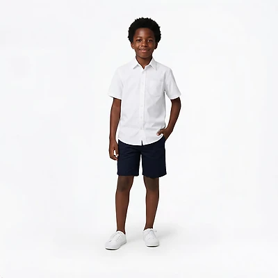Nautica Boys' 8-20 Synthetic Woven Short Sleeve Shirt