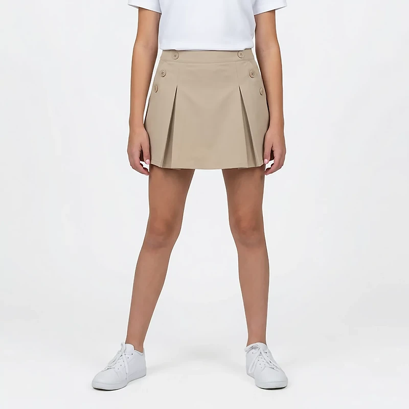 Nautica Girls' Stretch Poplin Plus Scooter Skort