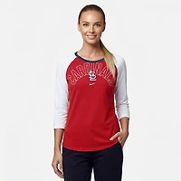 Nike /White St Louis Cardinals Knockout Arch 3/4-Sleeve Raglan Tri-Blend T-Shirt
